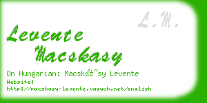 levente macskasy business card